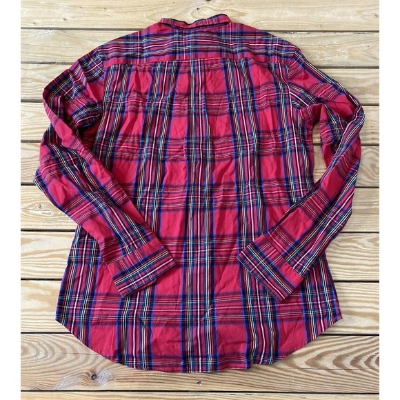 NWT Old Navy Every Day Plaid Button Up Shirt Size Medium Women’s Red Long Sleeve - Picture 2 of 8